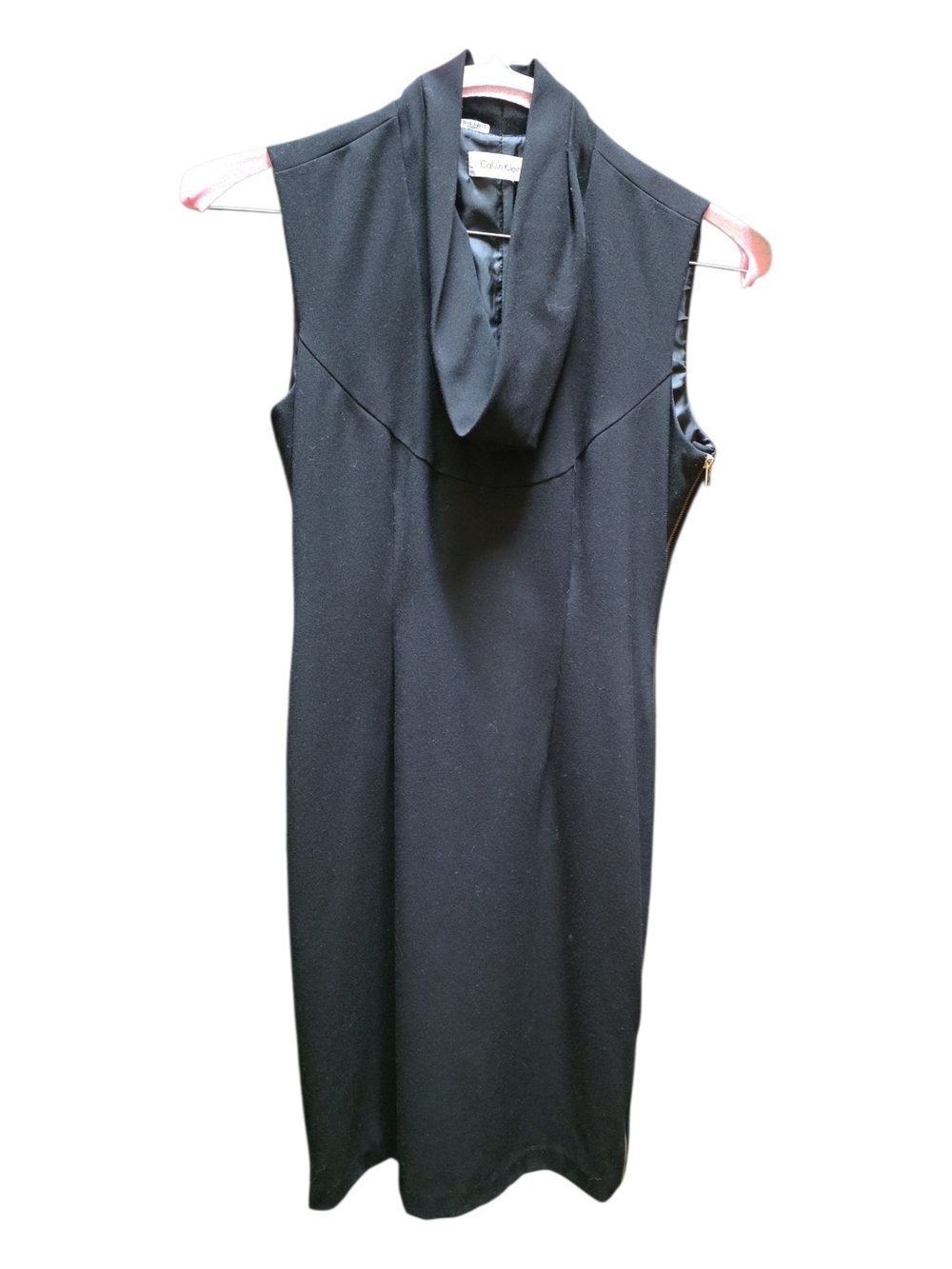 Calvin Klein Black Sleeveless Cowl-Neck Midi Dress